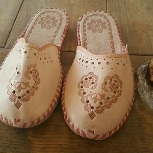 Brand new leather slip ons